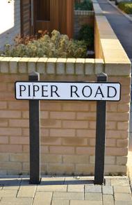 Piper Road street sign at the Consort Avenue junction. Photo: Andrew Roberts, 6 December 2014.