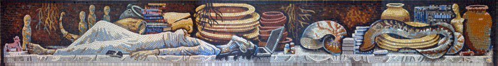 The bed burial mosaic by Gary Drostle. Photo: Gary Drostle, c. 2016.