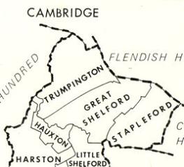 Map showing part of Thriplow Hundred, 1845. From The Victoria History of the Counties of England (1982). A History of Cambridgeshire and the Isle of Ely, Volume VIII. Armingford and Thriplow Hundreds, page 153.