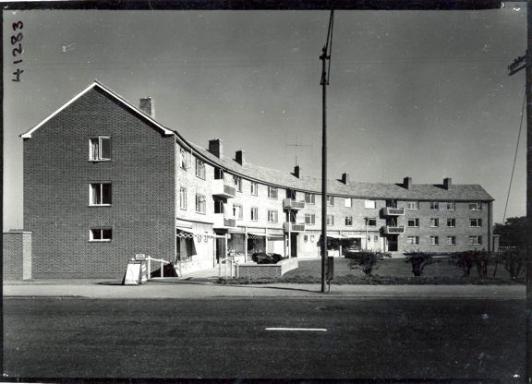 The Anstey Way shops, 1956. Cambridgeshire Collection.