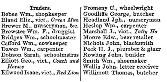 Gardners 1851 Directory, entry for John Wallis.