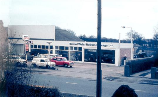 Richard Wells garage, 158 Shelford Road, early 1970s. Edmund Brookes.