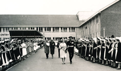 The Queen at the opening of New Addenbrooke’s, 1962. Addenbrooke’s Hospital Archives.