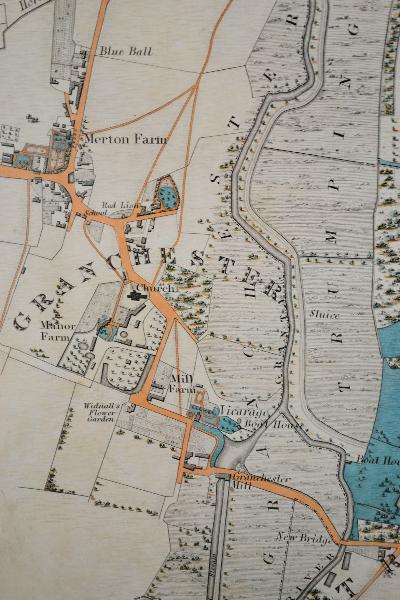 Extract from Baker's map of Cambridge, 1830. Andrew Roberts (Trumpington Village Hall).