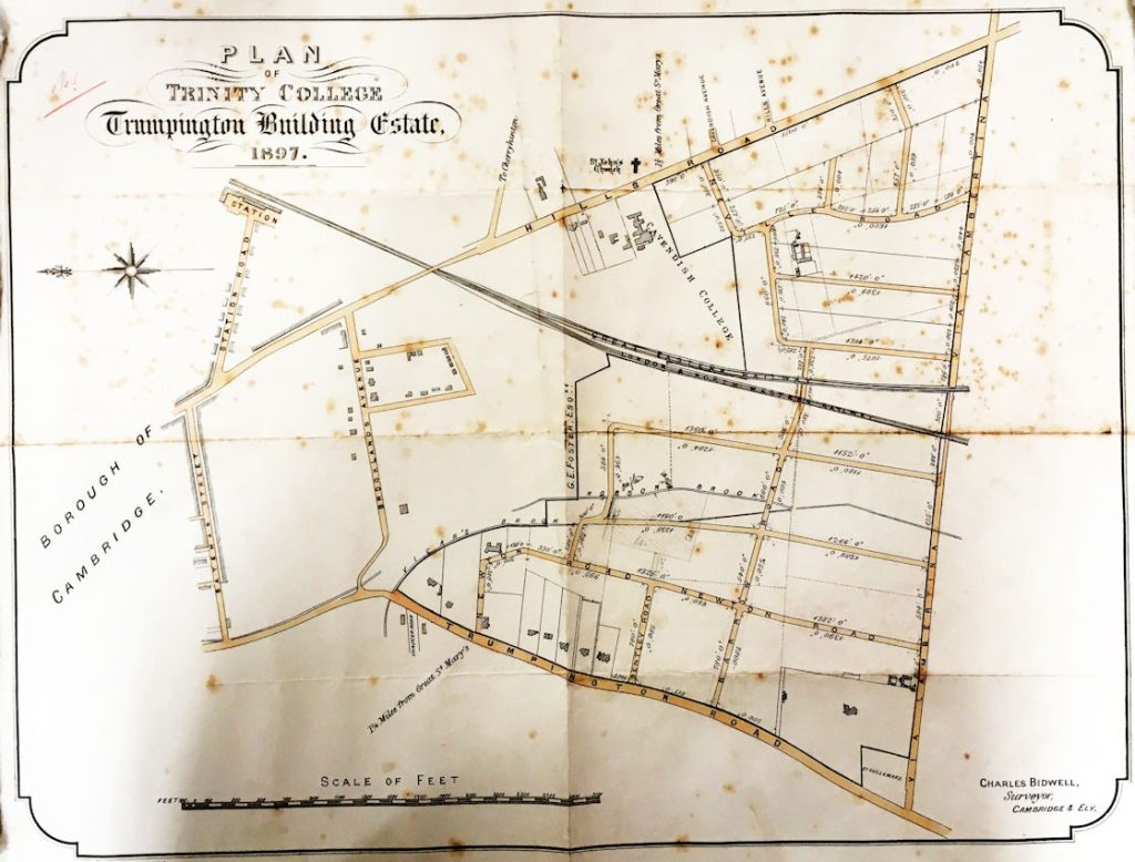 Trinity College plan for the Trumpington Building Estate, 1897. Trinity College Archives. Reference 20 Trumpington 119.