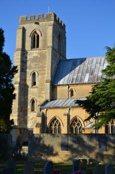 The south side of Trumpington Church from the churchyard. Photo: Andrew Roberts, October 2011.