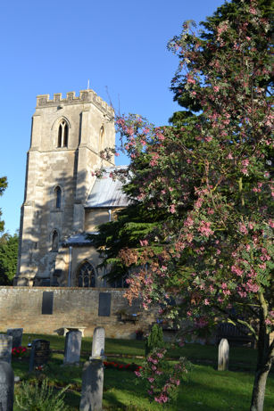 The south side of Trumpington Church, at the centre of the Medieval village. Photo: Andrew Roberts, 18 October 2011.