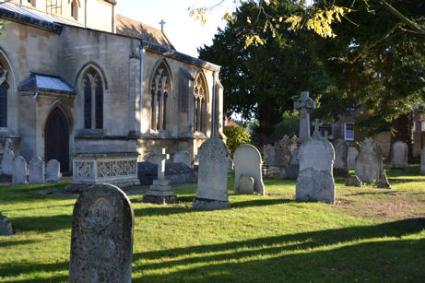 The south side of the churchyard. Photo: Andrew Roberts, 18 October 2011.