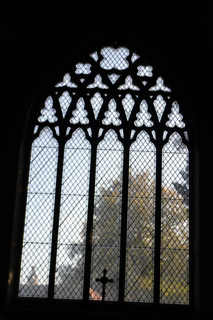The east window in the Chancel, Trumpington Church. Photo: Andrew Roberts, October 2011.