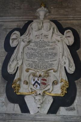 Monument to Sir Francis Pemberton (d. 1697) in the North Chapel, Trumpington Church. Photo: Andrew Roberts, 18 October 2011.
