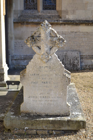 Headstone to the Maris family, mid 19th century, near the south porch, Trumpington Church. Photo: Andrew Roberts, 22 October 2011.
