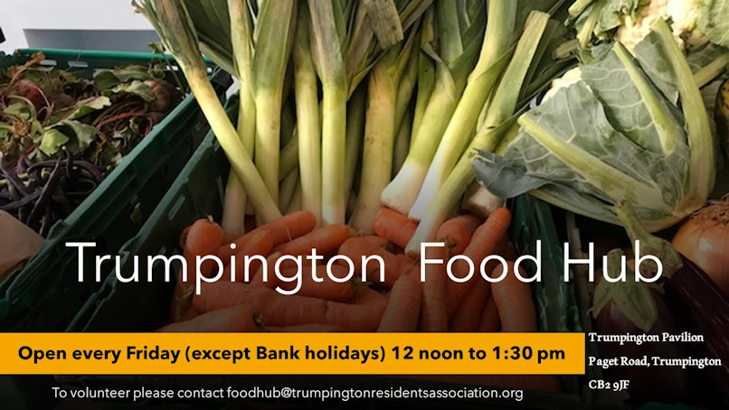 Trumpington Food Hub poster. Sue-Ellen Beadle, November 2022.