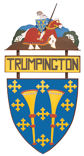 The original Trumpington village sign, 1987, designed by Philip Jordan and made by Stephen Harris.
