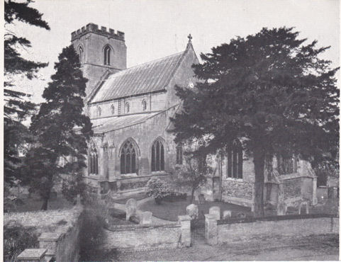 Postcard of the exterior of Trumpington Church, date?