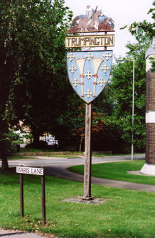 The original village sign at the junction of the High Street and Maris Lane, September 2007.