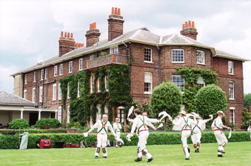 Trumpington Hall, with Cambridge Morris Men, during a Summer Prom in celebration of the 100th anniversary of the opening of the Village Hall. Photo: Andrew Roberts, 14 June 2008.