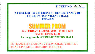 Village Hall Summer Prom ticket, June 2008