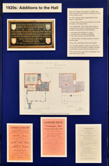 Display panel about the history of the Village Hall, Centenary Exhibition, October 2008.