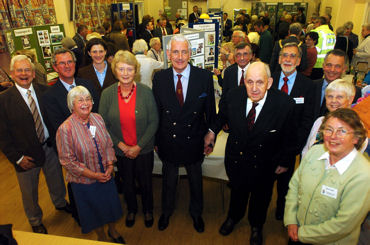 Group at the opening reception of the Trumpington Village Hall Centenary exhibition. Photo: Cambridge Evening News, 20 October 2008.
