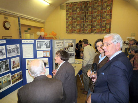 The opening reception of the Trumpington Village Hall Centenary exhibition, 20 October 2008.