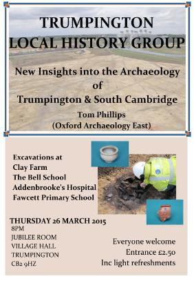 Archaeology of Trumpington and South Cambridge, 26 March 2015
