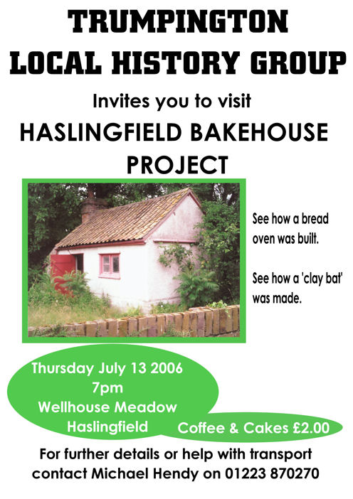 Haslingfield Bakehouse Project, 13 July 2006