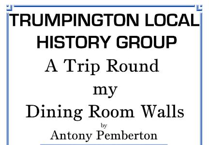 Trumpington Local History Group, October 2008