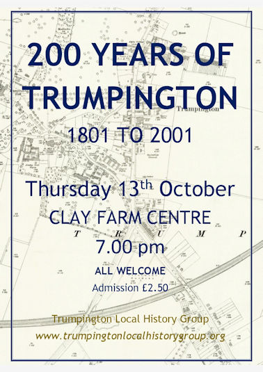 200 years of Trumpington: 1801 to 2001, 13 October 2022. Poster: Howard Slatter.
