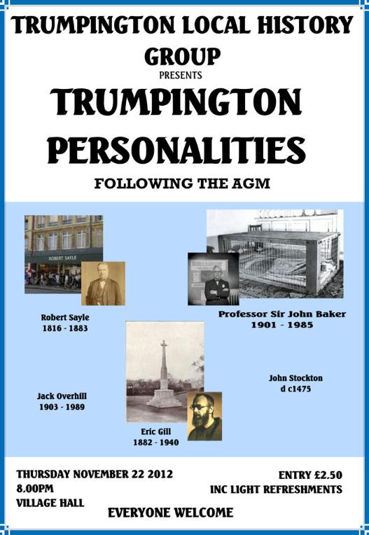Trumpington Personalities, 22 November 2012