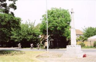 The site of the Red Lion public house, looking across the High Street from the War Memorial, May 2009.
