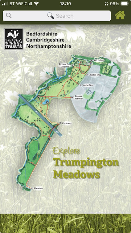 Explore Trumpington Meadows Nature Reserve, app developed for the Wildlife Trust.