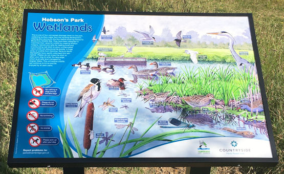 Information panel on Hobson’s Park. Photo: Howard Slatter.